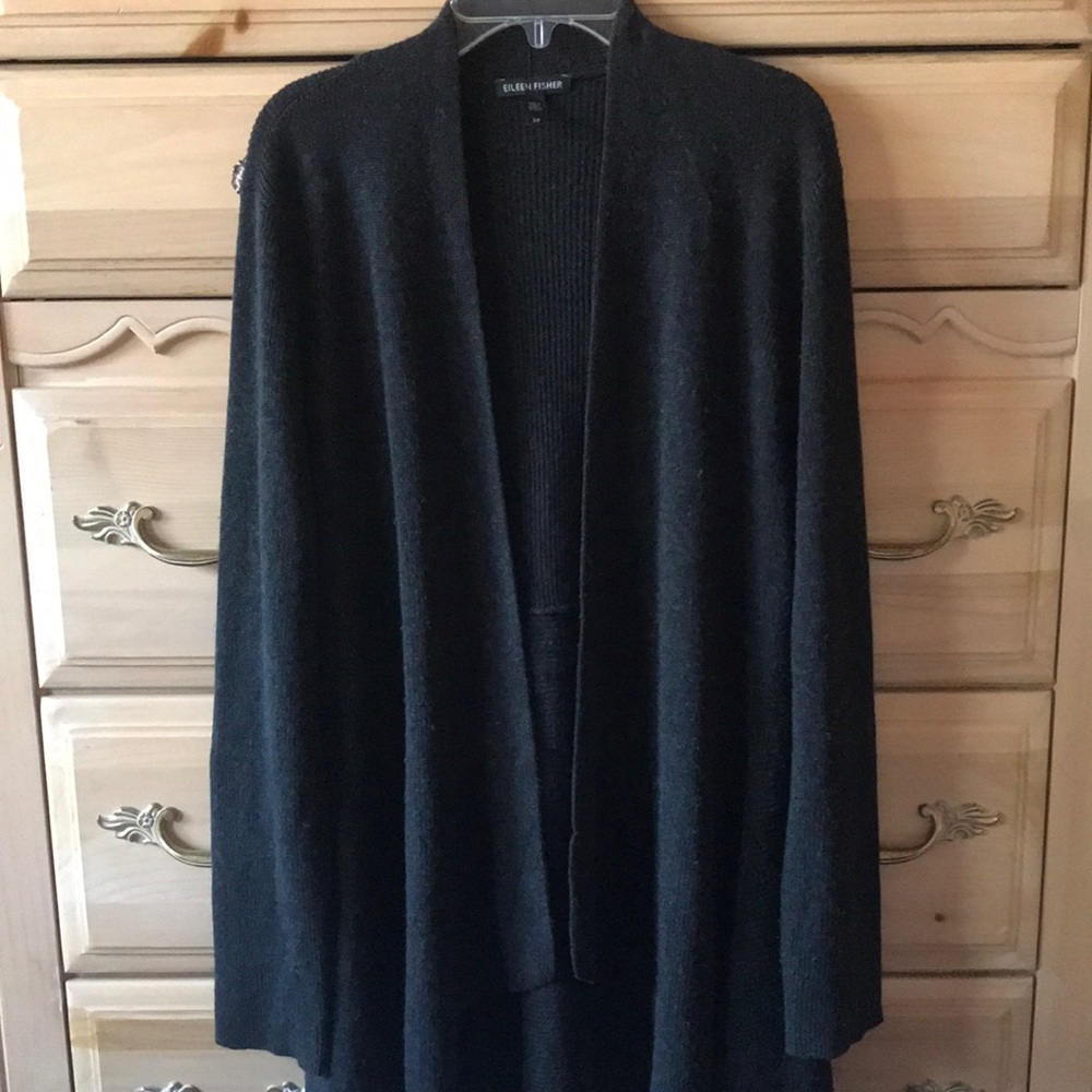 Eileen Fisher | Dark Heather Grey (almost black) Cardigan Size S/P